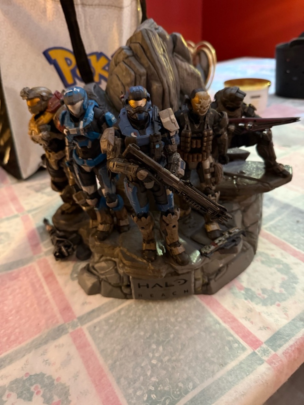 Halo Blue and Gray Spartan Team Statue